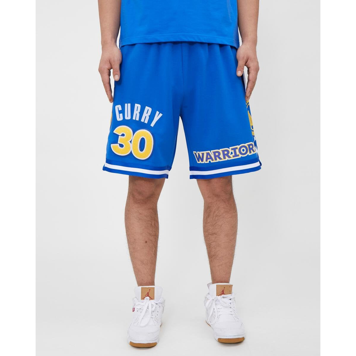 Blue Golden State Warriors Curry Pro Team Short with official team logo and player name