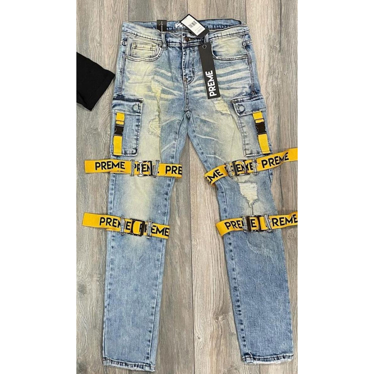 PREME Indigo Denim Yellow Strap PR-WB-592