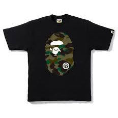 BAPE 1st Camo Big Ape Head Tee - Black/Green
