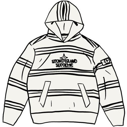 Supreme Stone Island Warp Stripe Hooded Sweatshirt - White – Fresh