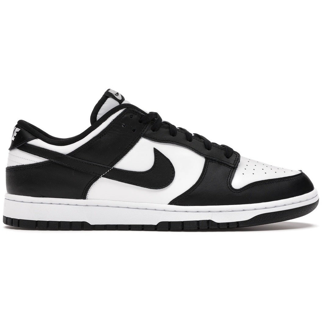 Alt text: Nike Dunk Low Retro - White Black (Panda) (2021) (DD1391-100) iconic sneakers with classic colorway and modern design