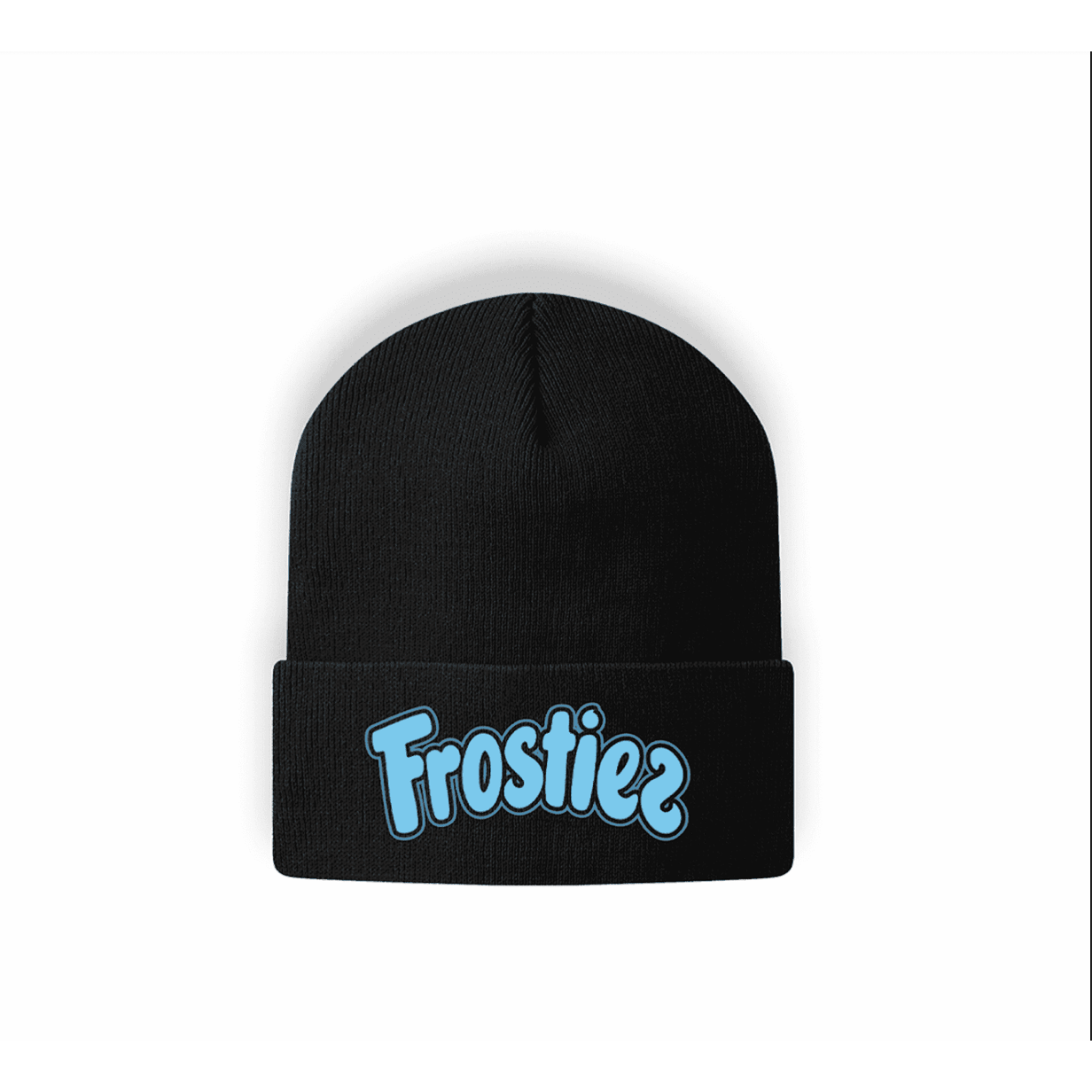 Black and blue Frostiez logo beanie with a stylish and cozy design
