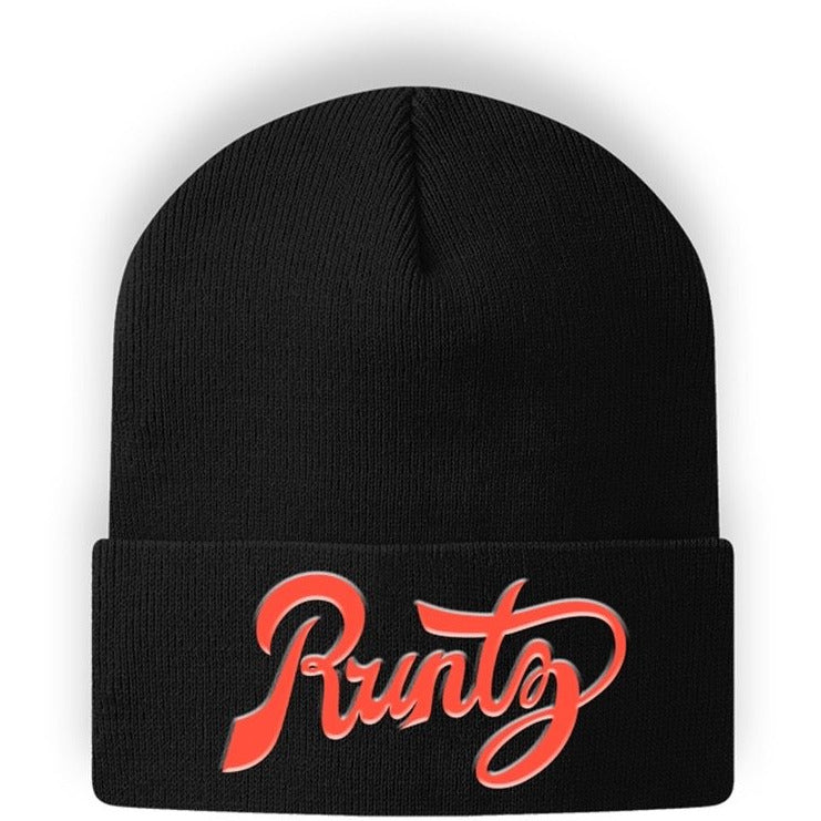 Black and red Runtz logo beanie featuring a stylish and bold design