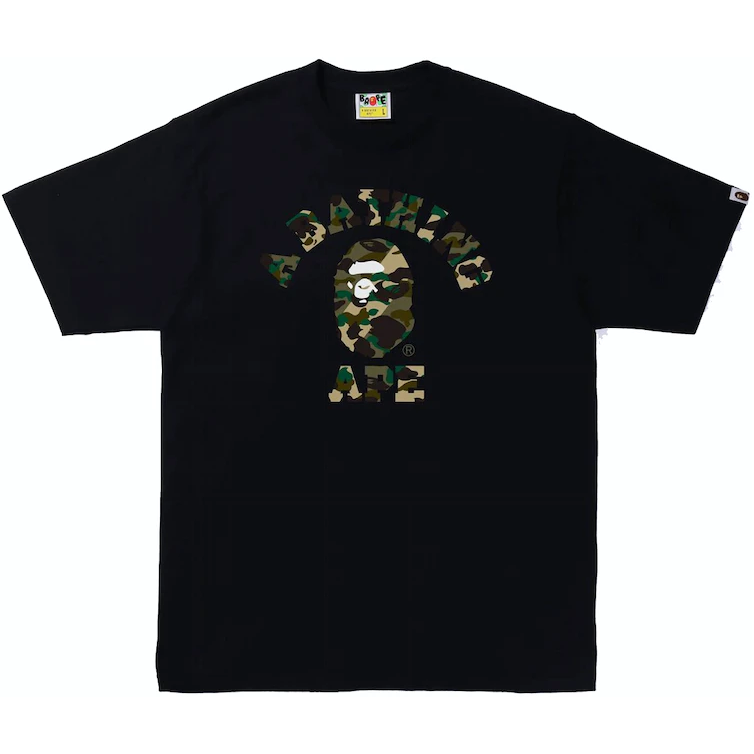 BAPE 1st Camo College Tee - Black/Green (FW22)