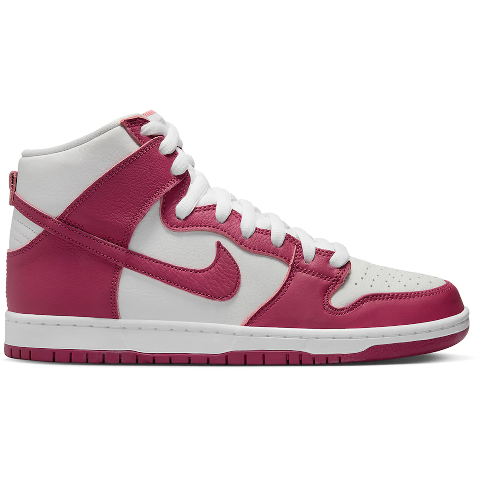 Nike SB Dunk High - Orange Label Sweet Beet (DQ4485-600) shoes in vibrant red and purple colorway with classic Nike Swoosh logo