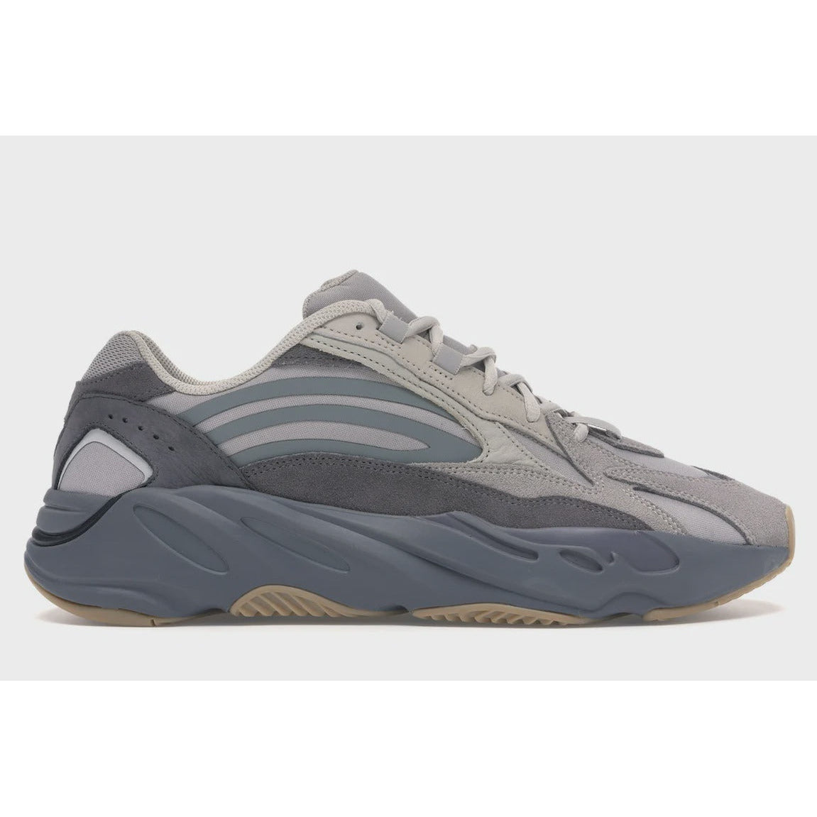 Adidas Yeezy Boost 700 V2 - Tephra (2019/2023) running shoes in a stylish design with grey, brown, and orange colorway