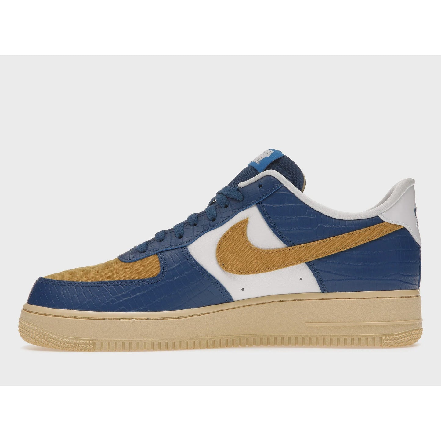 Nike Air Force 1 Low SP - Undefeated 5 On It Blue Yellow Croc sneaker with iconic design and vibrant blue and yellow colors