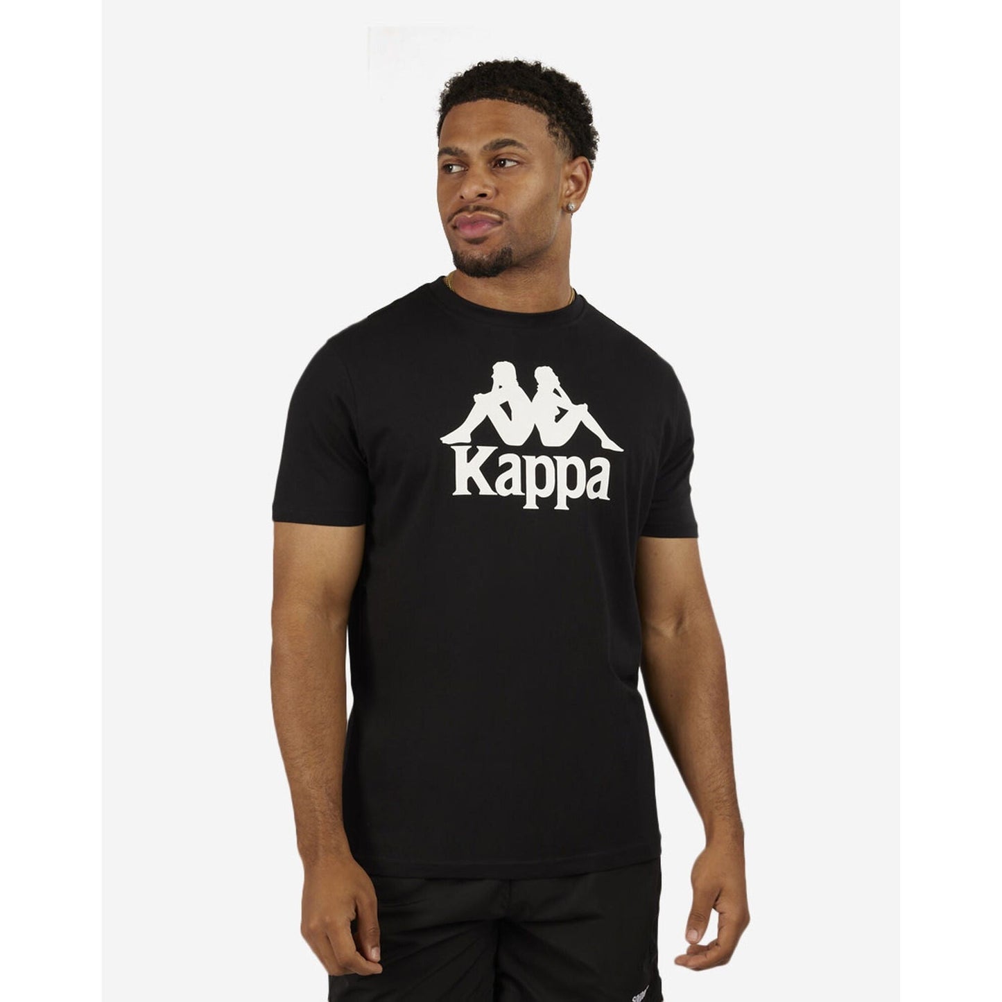 Kappa Authentic Estessi Tee in Jet Black and White, style number 304KPT0-A1X