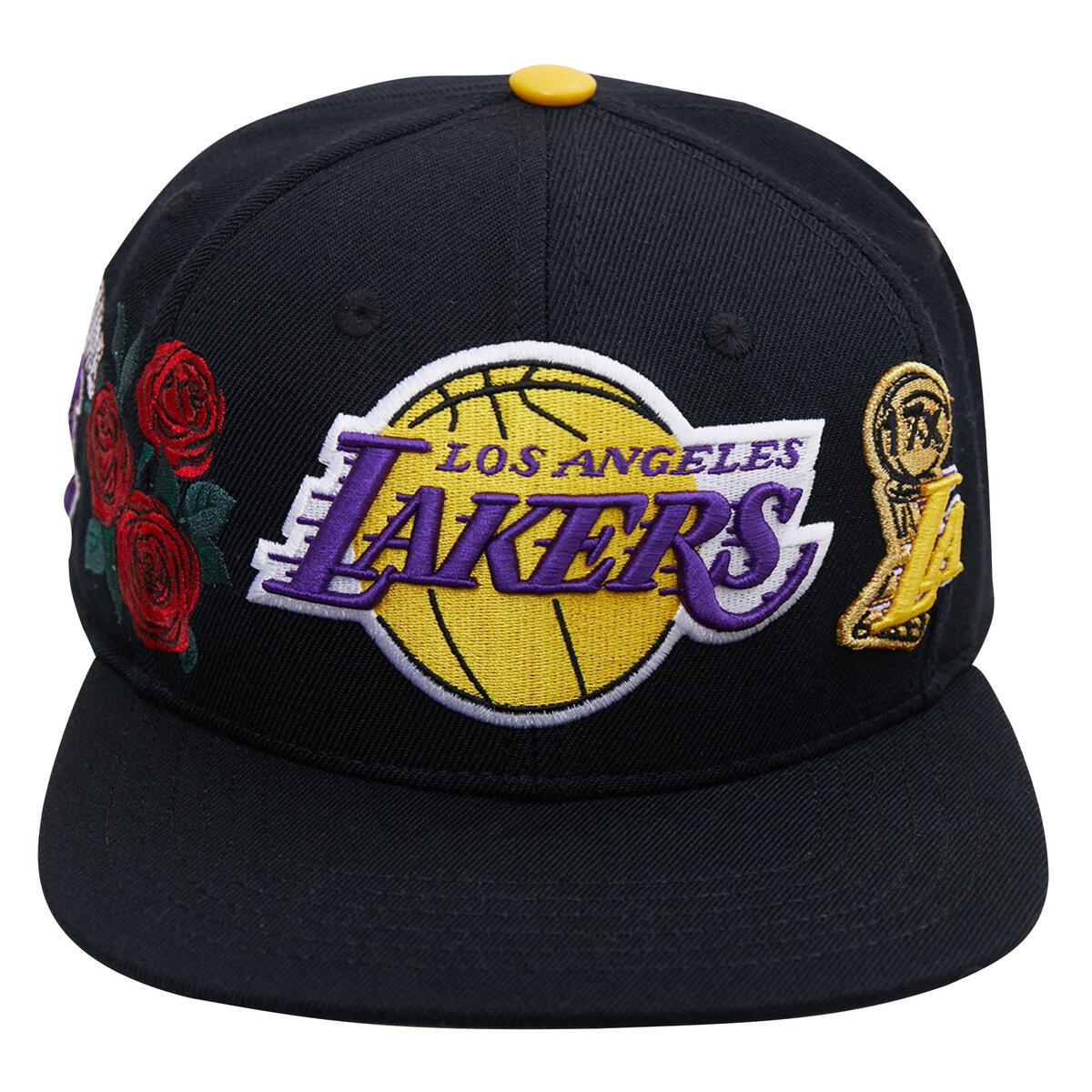 Black Los Angeles Lakers City Double Front Logo Snapback Hat
