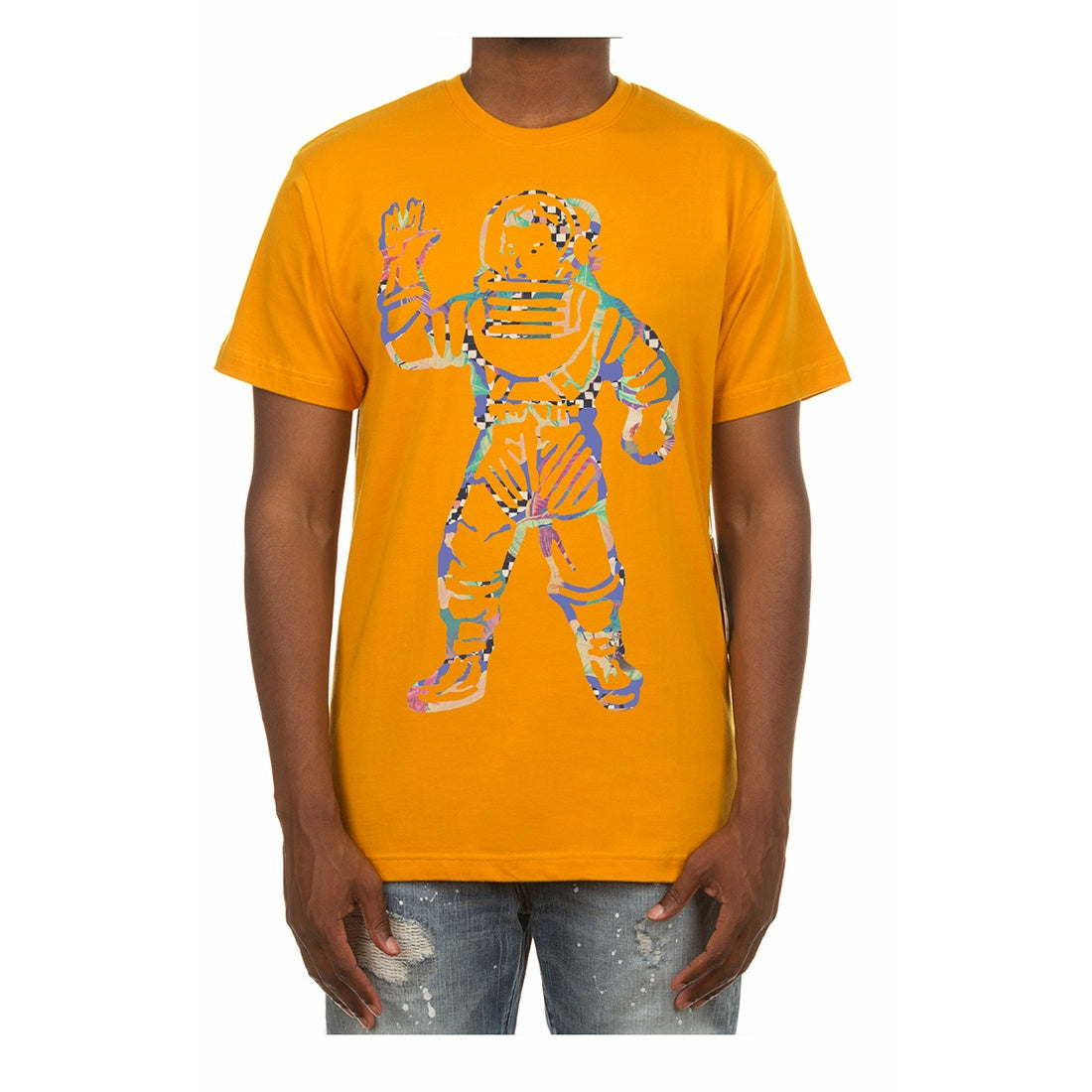 Vibrant BBC Radiant Yellow BB Astro SS Tee (821-4201) displayed on a mannequin