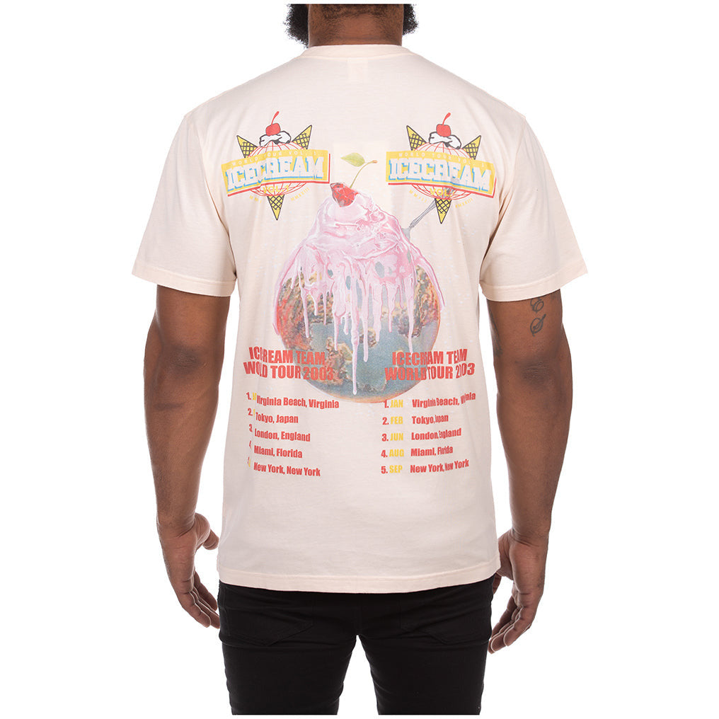 Smiling woman wearing Ice Cream Dream Team SS Vanilla Cream Knit Tee