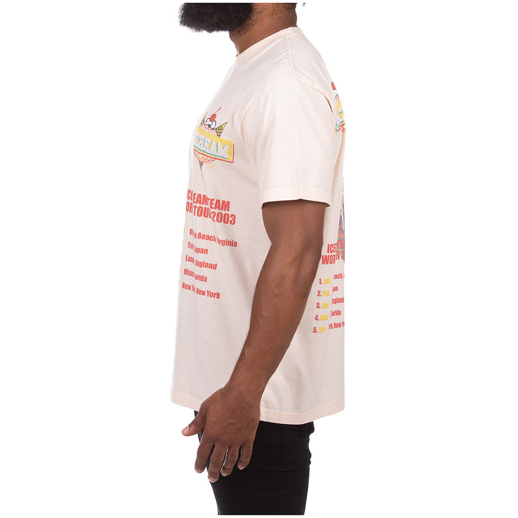 Ice Cream Dream Team SS Vanilla Cream Knit Tee styled with jeans and sneakers
