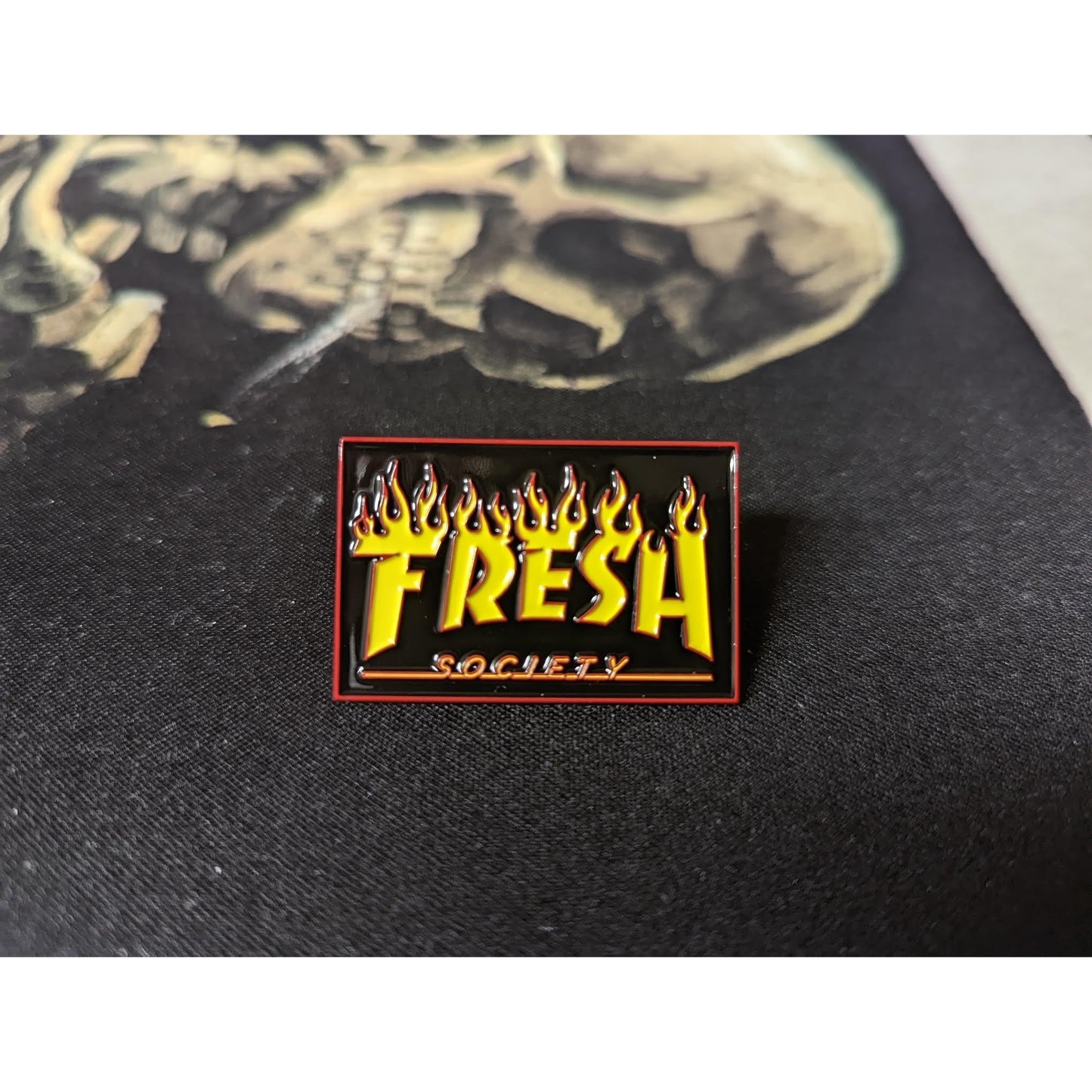 High-quality, durable pin with secure backing, perfect for jackets and bags