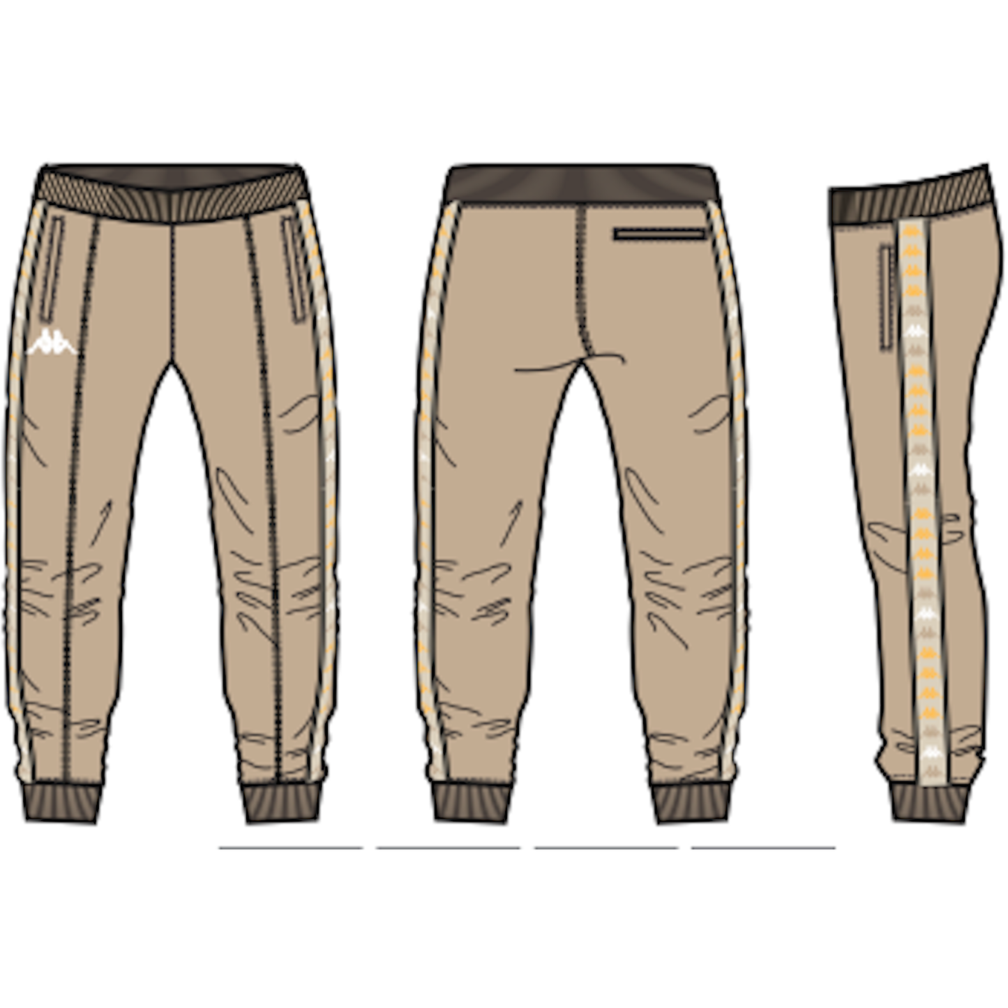 Kappa 222 Banda Deky 2 Beige/Yellow Track Pants (33192SW-A04)