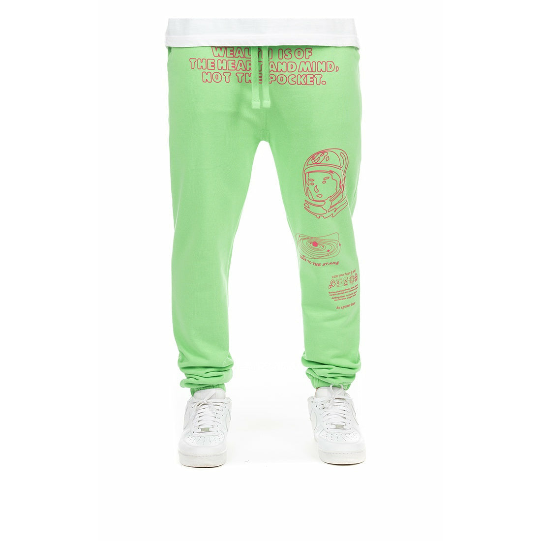 Black and green BBC Summer Green BB Starcrossed sweatpants with style 821-3100
