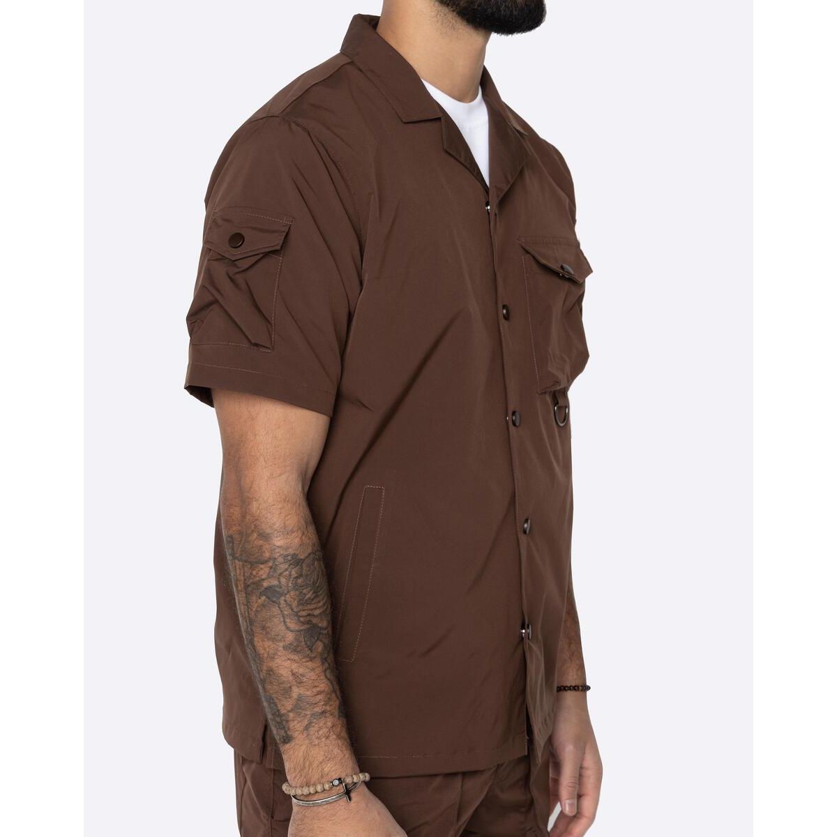 EPTM Snap Button Shirt in brown with a modern design and EP10417 product code