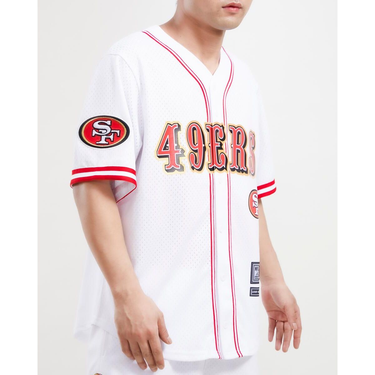 Men's San Francisco 49ers Pro Standard White Mesh Button-Up Shirt