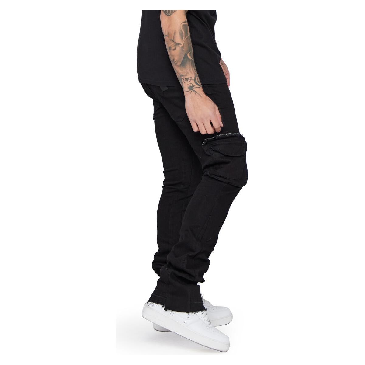 Valabasas "Drake" Black Stacked Flare Jeans