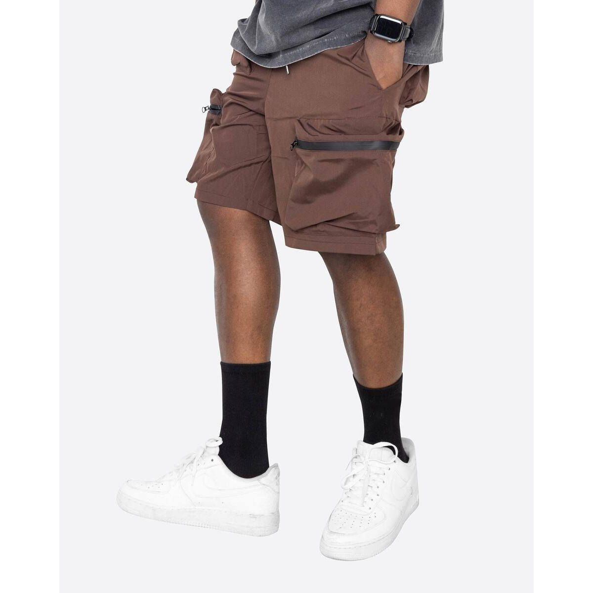 EPTM Combat Shorts in Brown, featuring durable fabric and functional pockets