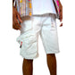 Men's Preme Nomad Stacked Cargo Denim Shorts in Pure White