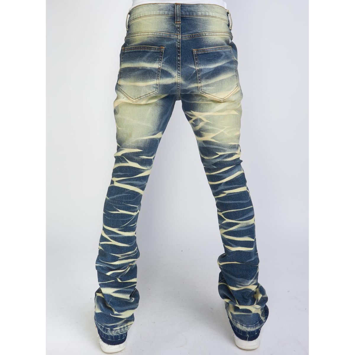 PLTKS X-Ray Blue Super Stacked Cargo Denim (Marcel508) - High-quality denim with multiple pockets and a stylish blue wash