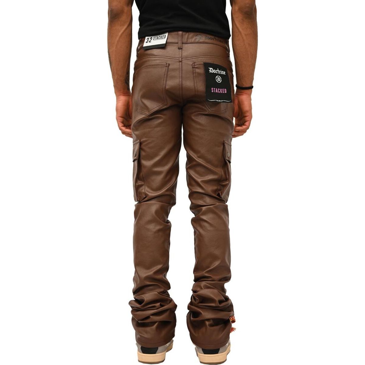 Doctrine Carter PU Vegan Leather Jeans - Coffee