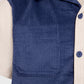 Homme + Femme Paneled Corduroy Striped Button Shirt - Navy