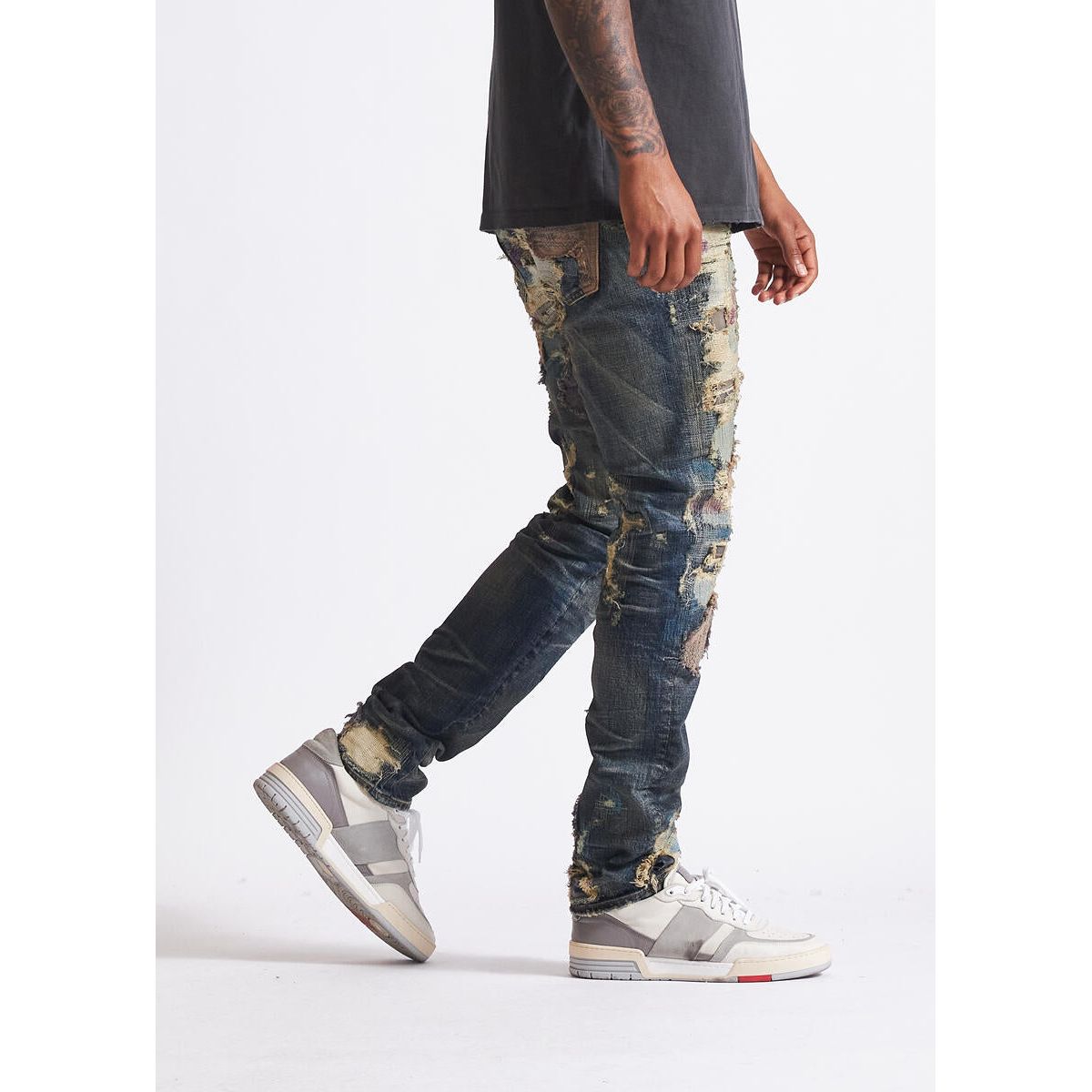  High-quality Embellish Mendez Dark Blue Ripped Denim Jeans for men
