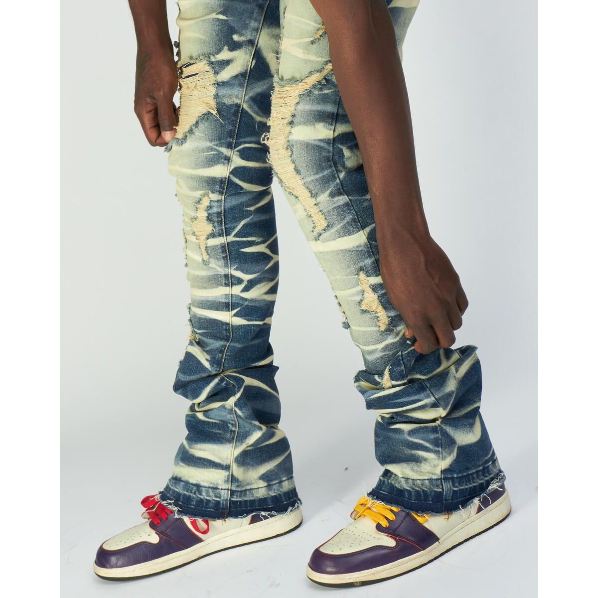 Super Skinny Cargo Jeans With Paint Splatter