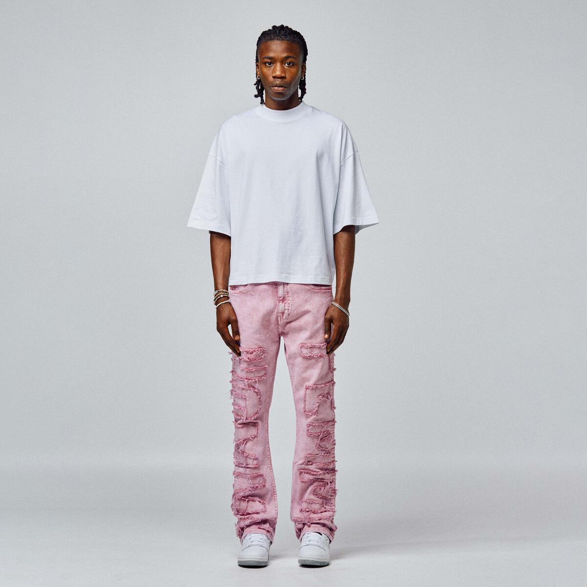 Stylish and versatile Homme + Femme Twilight Pink Denim Jeans for men and women