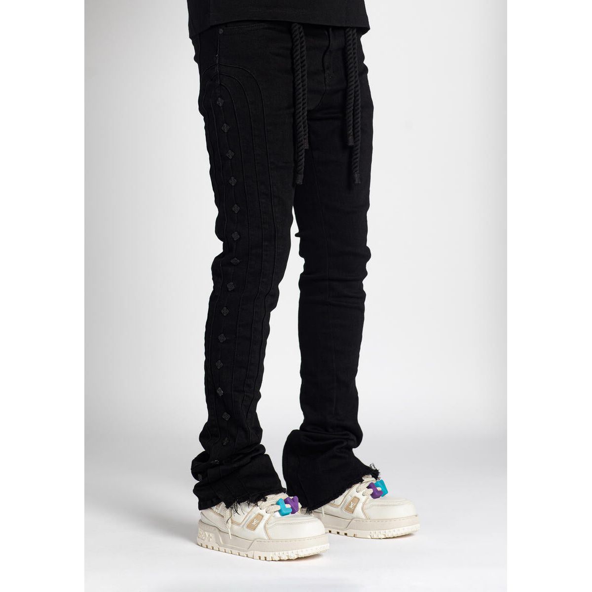 Guapi All Black Layer Stacked Denim - High Quality Men's Fashion