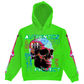 Authentics Future Project Hoodie in vibrant lime green, front view, showcasing the unique oversized fit and stylish design 