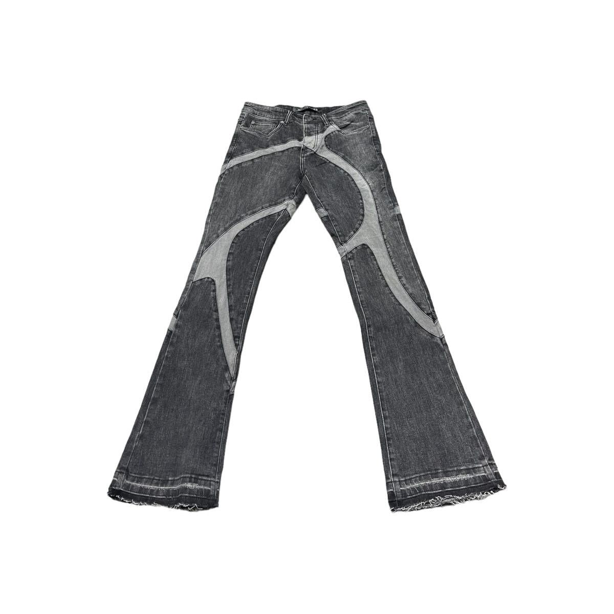 Valabasas "Wilder" Grey Washed Denim Stacked Jeans