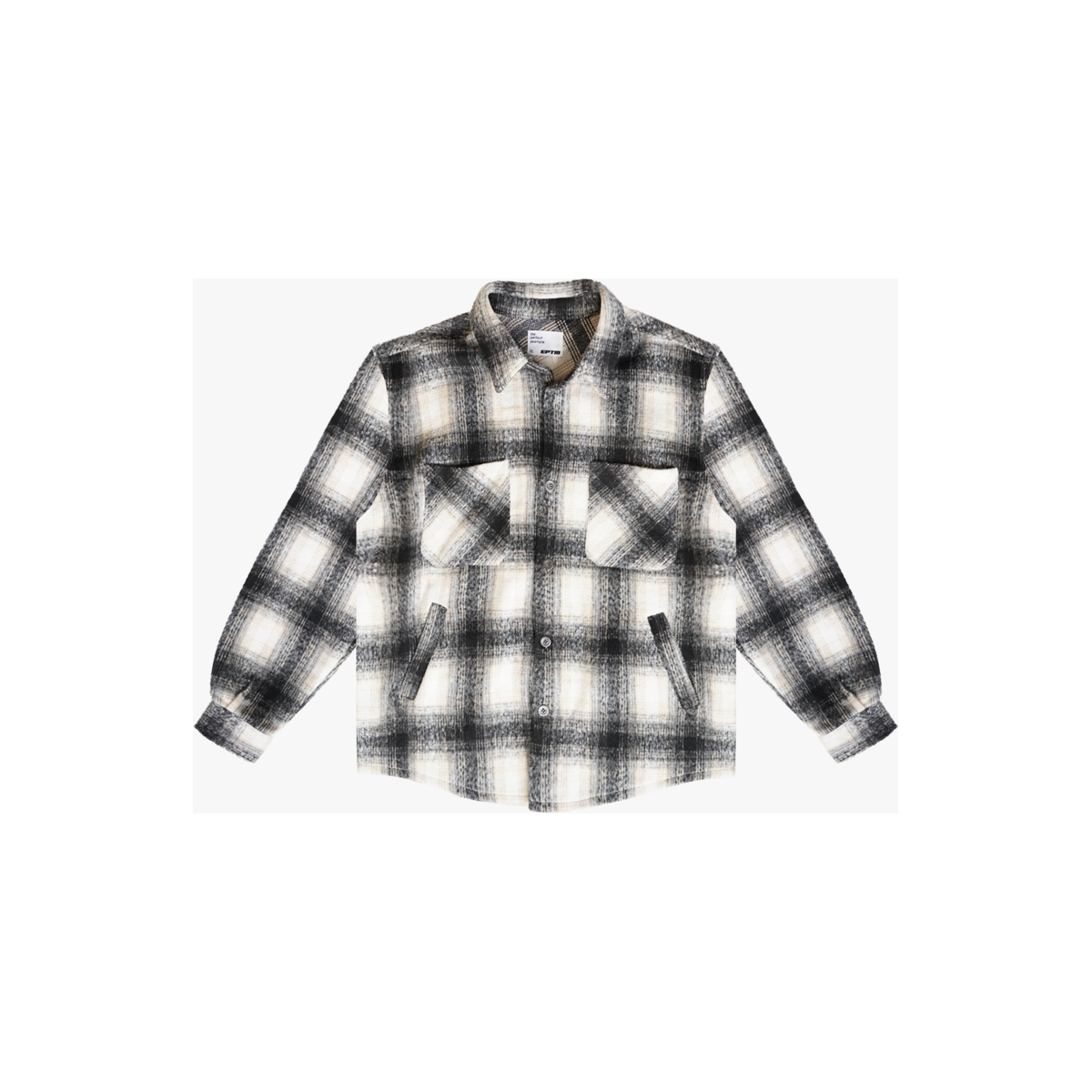 EPTM Slit Flannel Button Up - Black/White (EP10667)