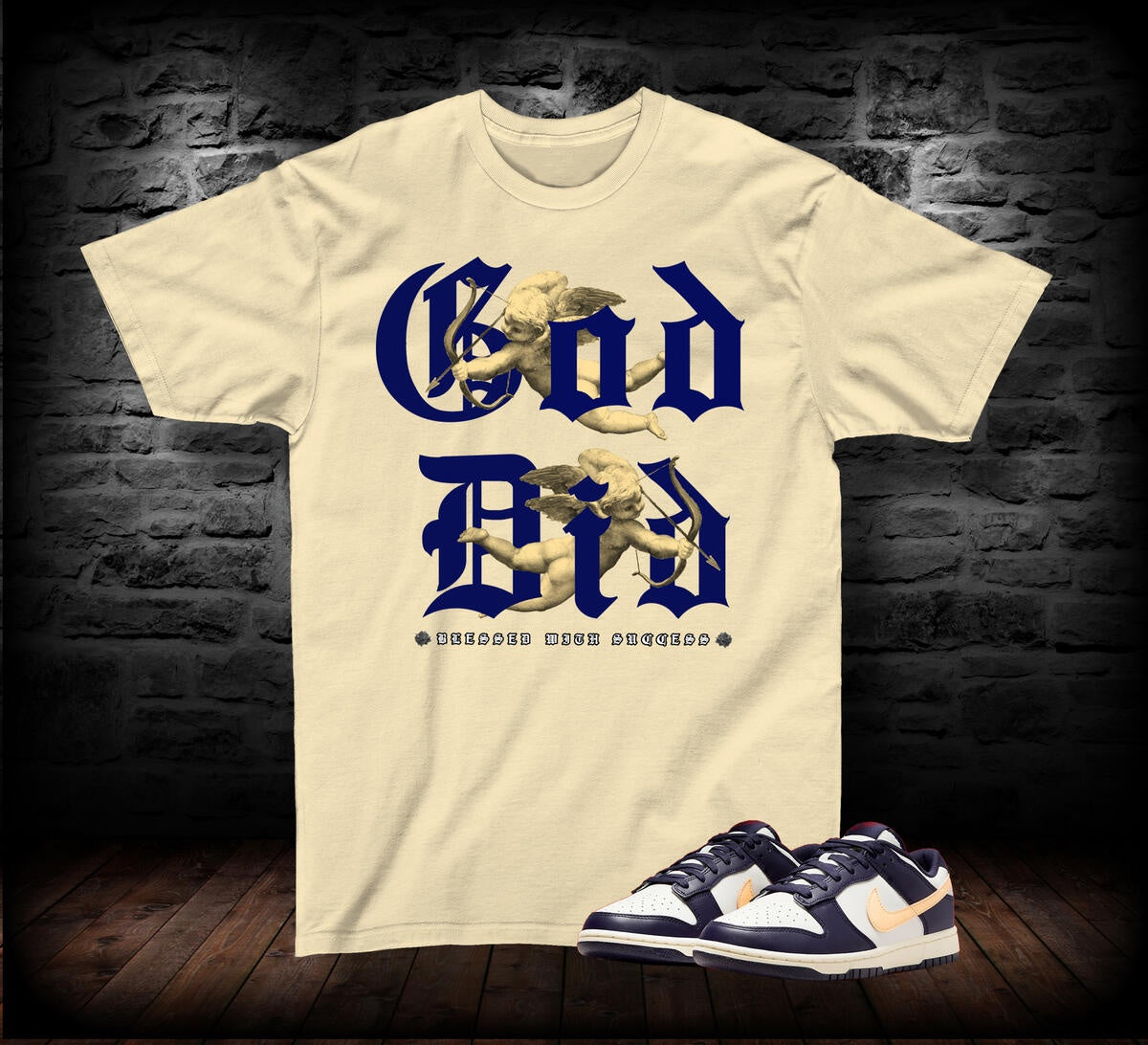 Game Changers God Did Cream/Navy Tee - a stylish and comfortable t-shirt for men