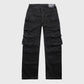 Stylish and comfortable Homme + Femme Bourne cargo pants in sleek black color