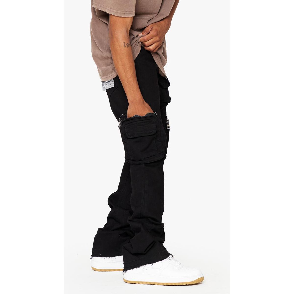 Valabasas "Drake" Black Stacked Flare Jeans
