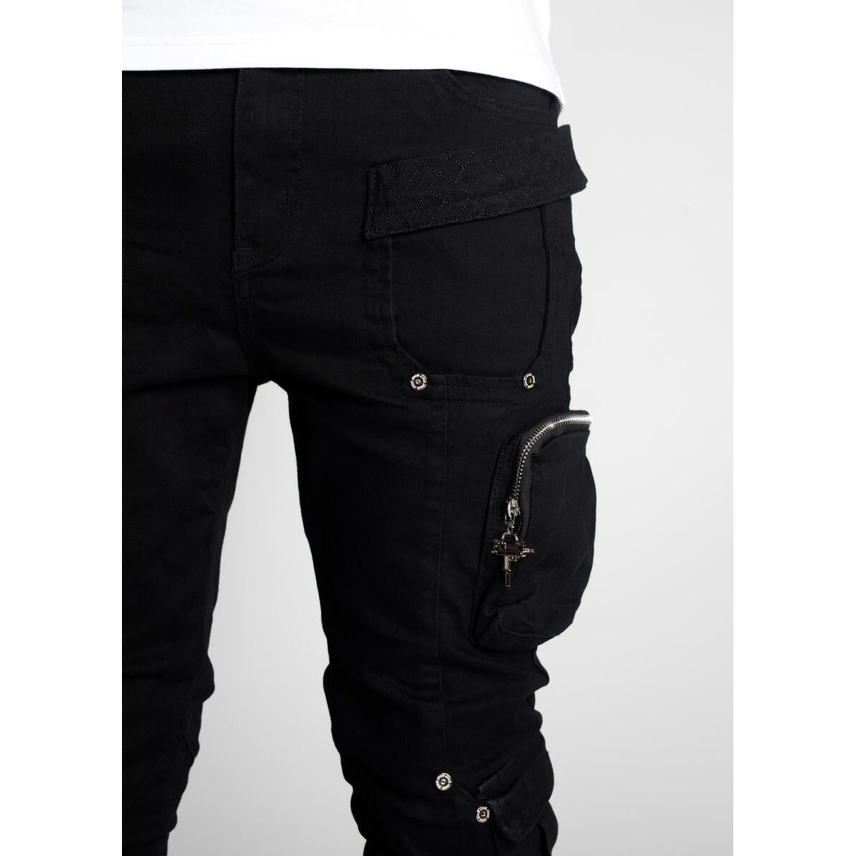 Guapi Obsidian Black Stacked Cargo Pants – Fresh Society