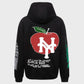 Stylish black hoodie with Cali to NYC design on the front