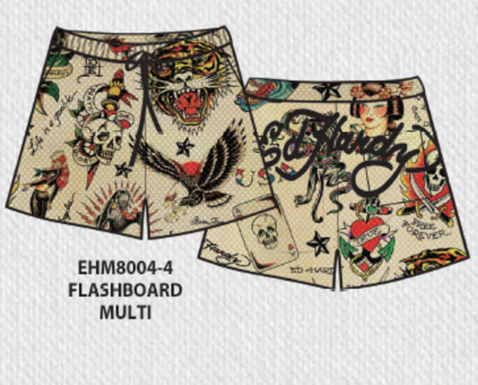 Ed Hardy Flashboard Mesh Shorts - Multi