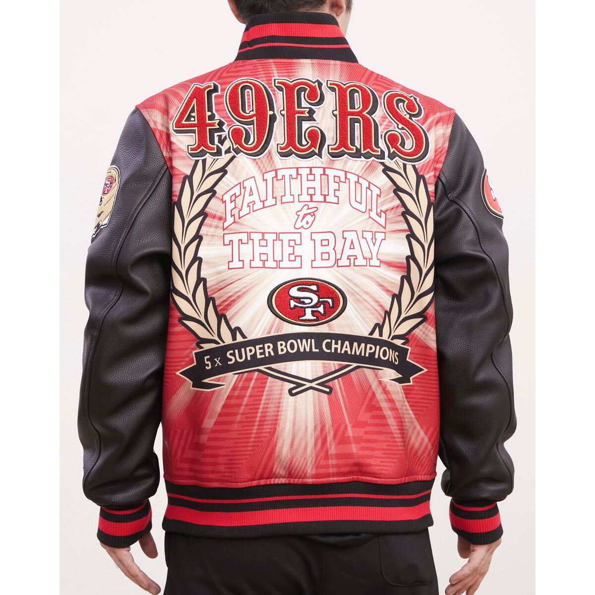 Pro Standard San Francisco 49ers Remix Varsity Jacket - Black/Red/Black (FS46410231-BRK)