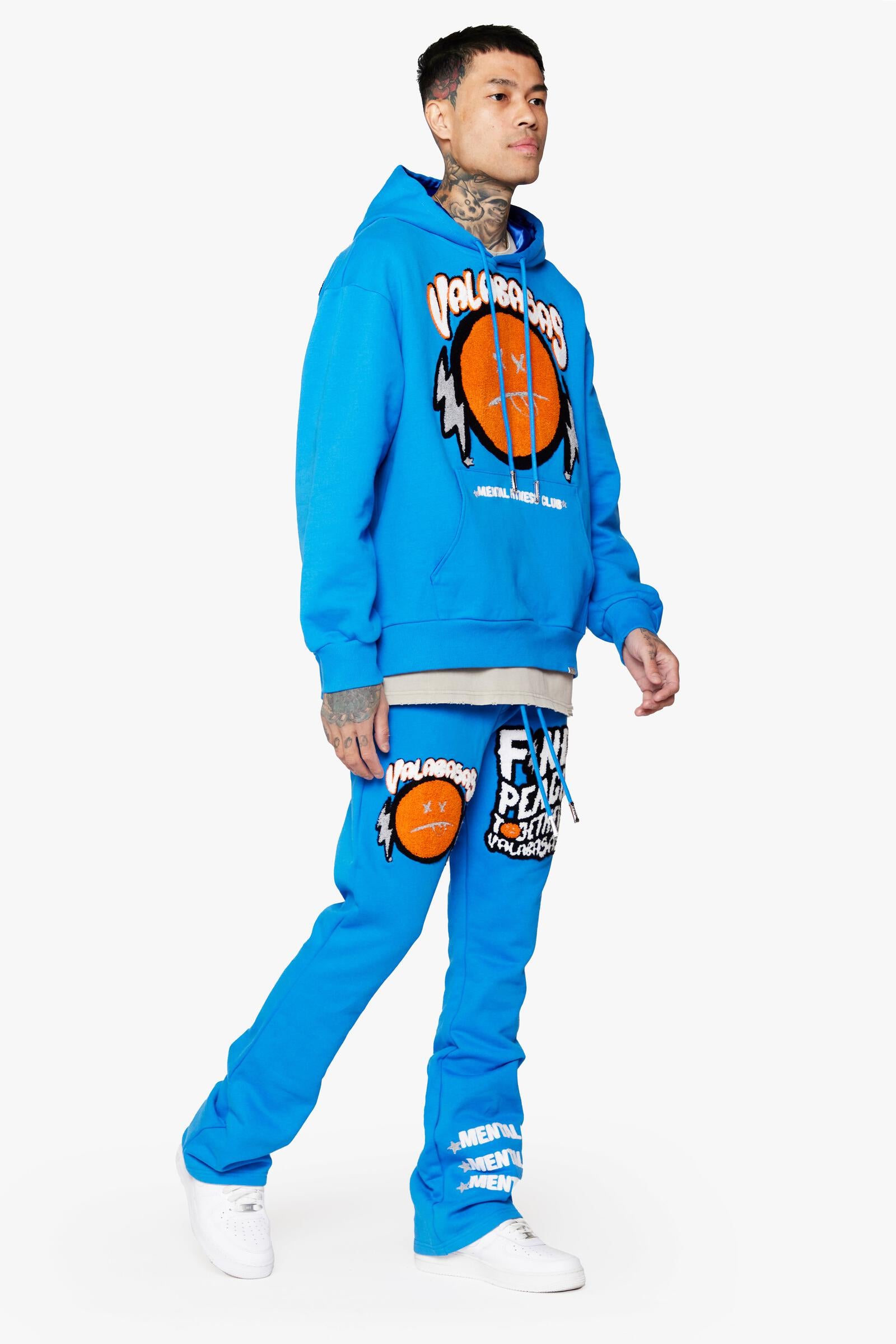 Valabasas Mute Hoodie & Jogger Set in Blue, a comfortable and stylish outfit for lounging or working out