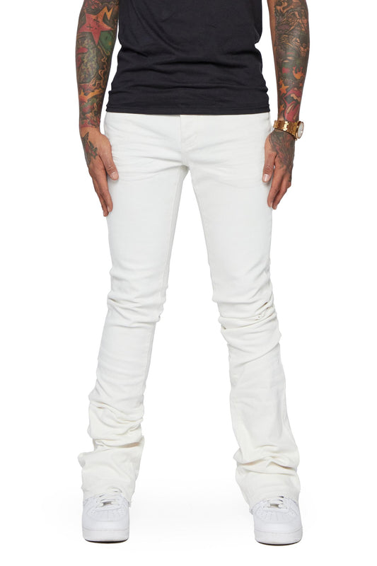 Valabasas "Mr. Extendo" White Super Stacked Flare Denim Jeans