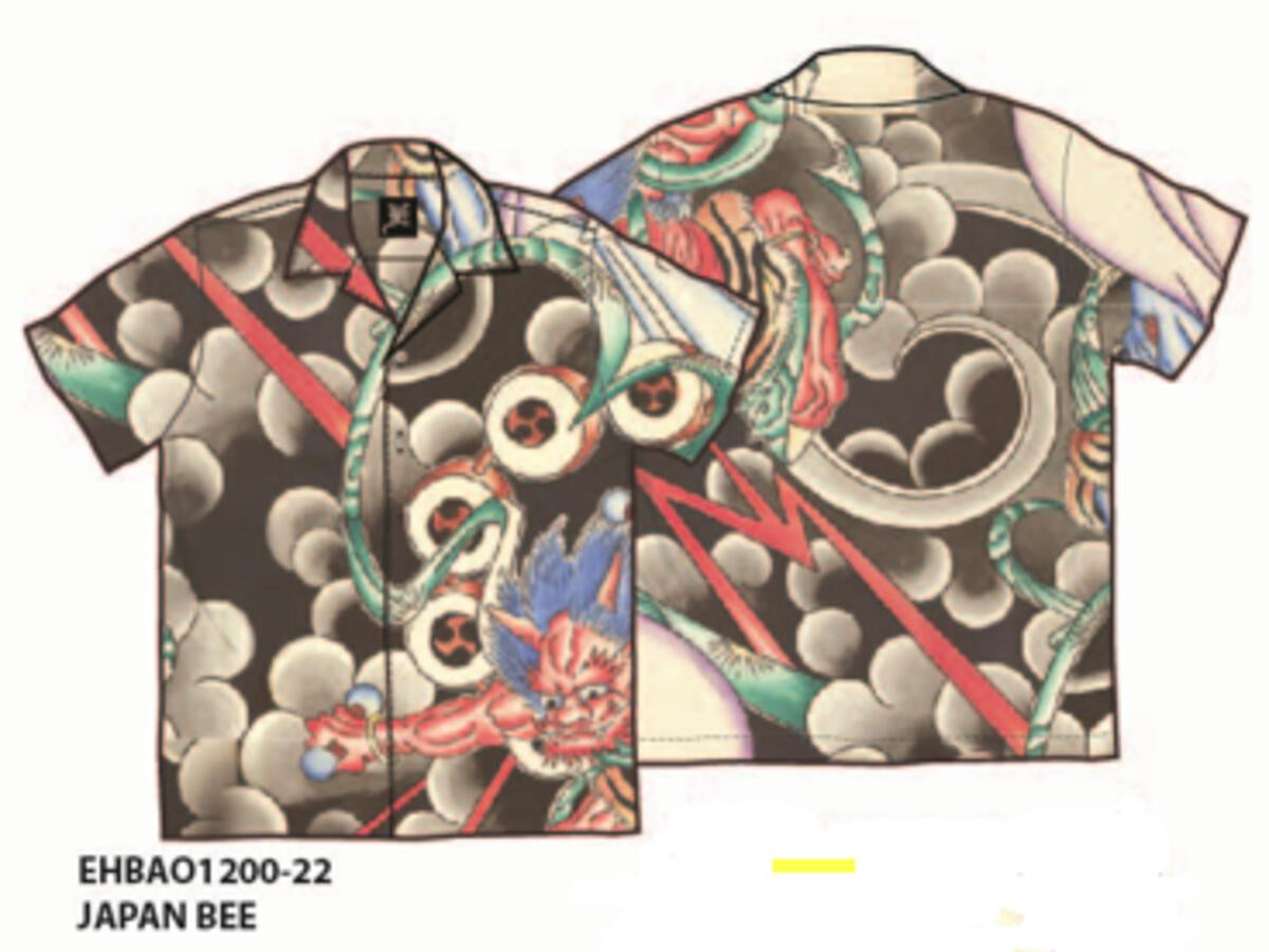 Ed Hardy Tattoo Collage Camp Button Up in Multi-Color Print