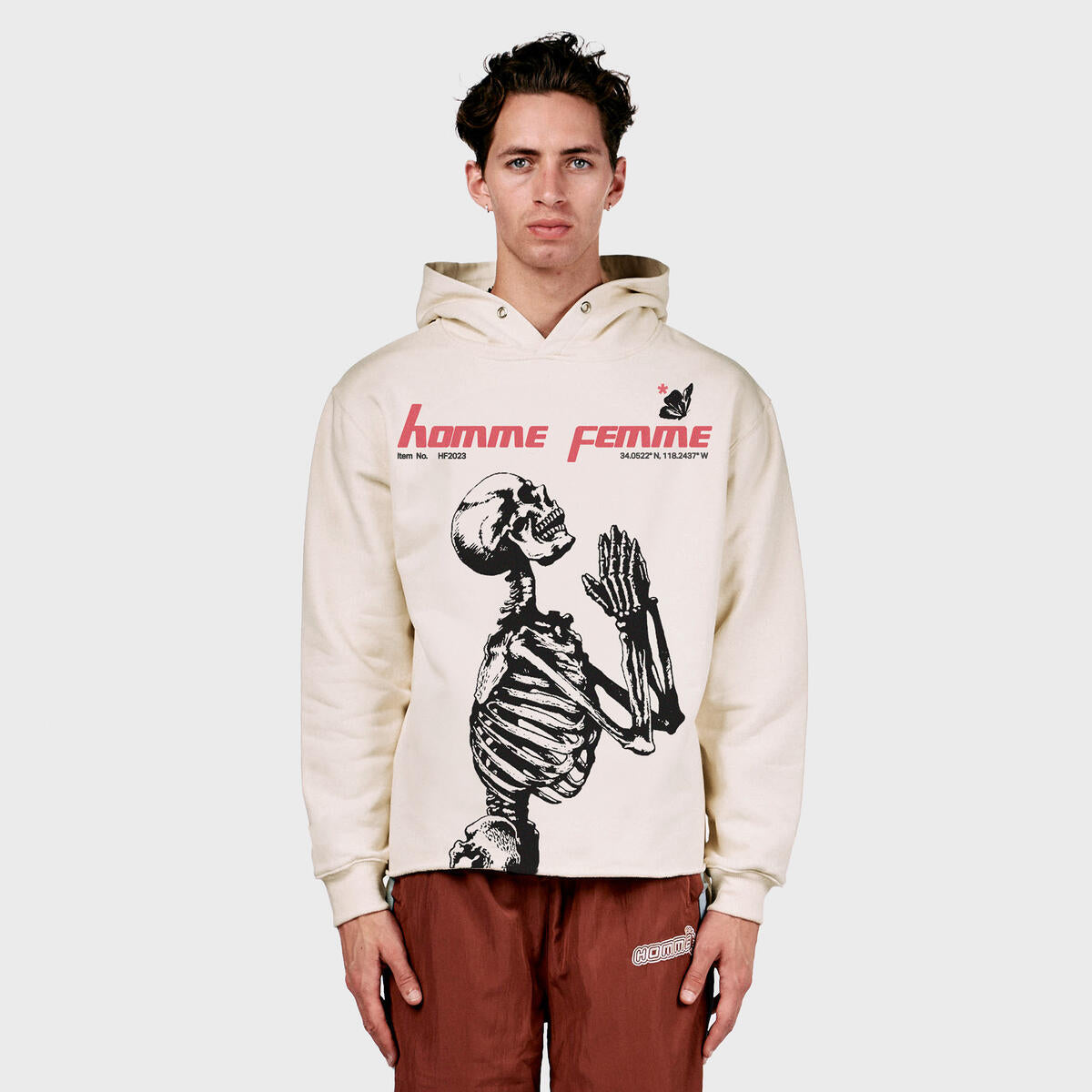 Homme + Femme "Skeleton" Hoodie - Cream