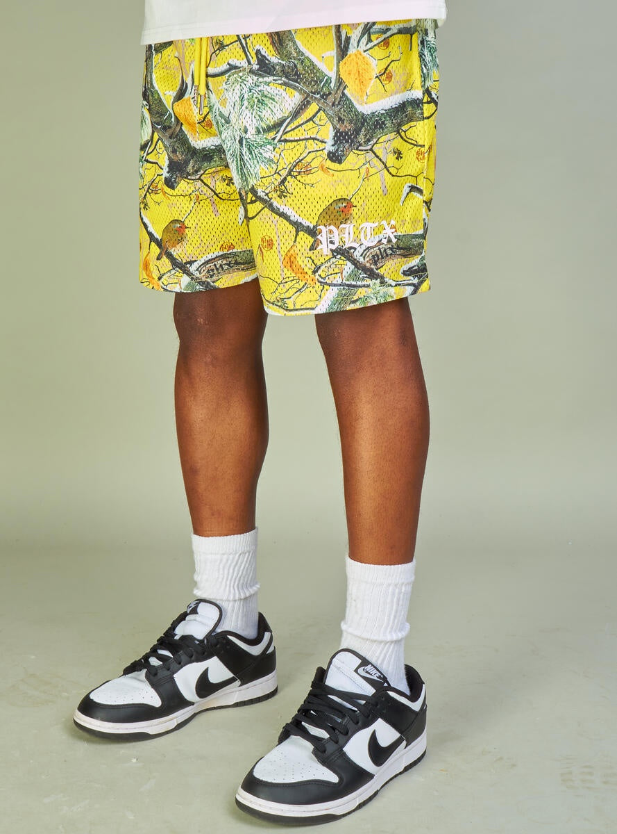 Politics "Branches" Mesh Shorts - Yellow