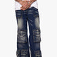 Valabasas Ram Dark Blue Baggy Denim Jeans with distressed details