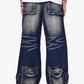 A pair of stylish Valabasas Ram Dark Blue Baggy Denim Jeans with a relaxed fit and trendy design