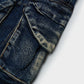 Valabasas Ram Dark Blue Baggy Denim Jeans: A close-up shot of the front of the jeans, displaying the vintage wash and distressed detailing, perfect for a casual and stylish look