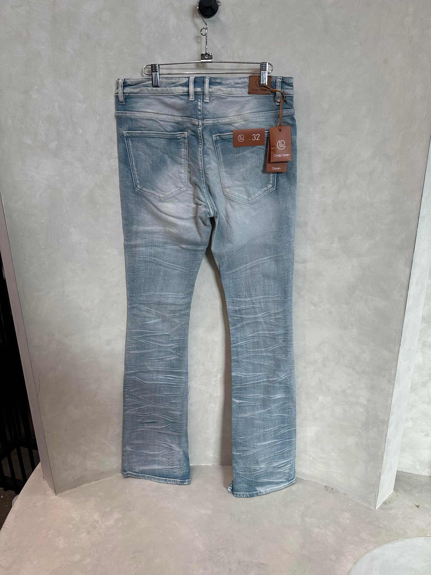 Crysp Denim Arch Marble Wash Stacked Denim Jeans (CRYSPR241-004)